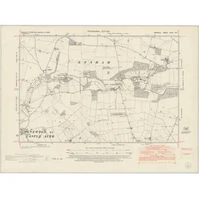 1950 Map of Norfolk XLVII.NE, 1953 Print
