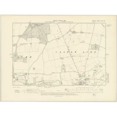 1904 Map of Norfolk XLVII.NW, 1906 Print
