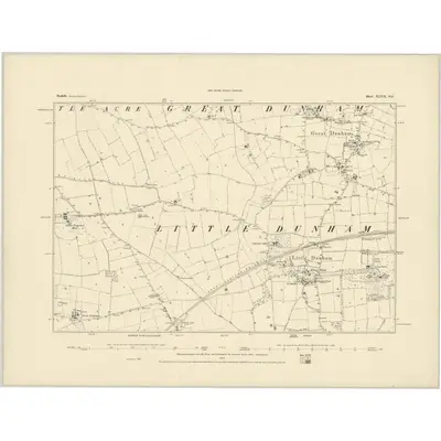 1883 Map of Norfolk XLVII.SE, 1884 Print