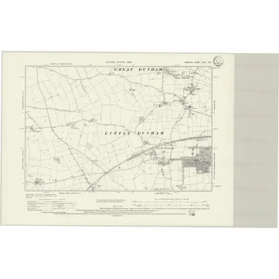 1904 Map of Norfolk XLVII.SE, 1933 Print