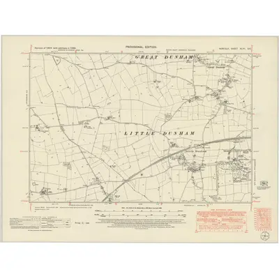 1950 Map of Norfolk XLVII.SE, 1951 Print