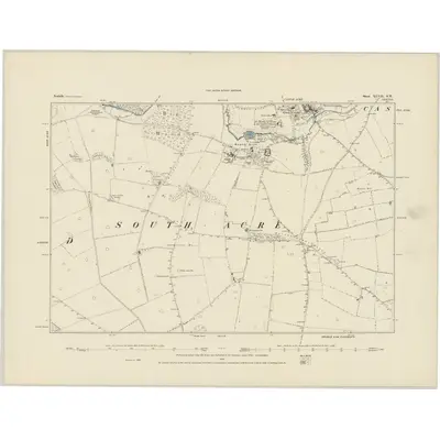 1883 Map of Norfolk XLVII.SW, 1884 Print