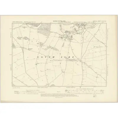 1904 Map of Norfolk XLVII.SW, 1906 Print