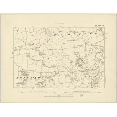 1882 Map of Norfolk XLVIII.NE, 1883 Print