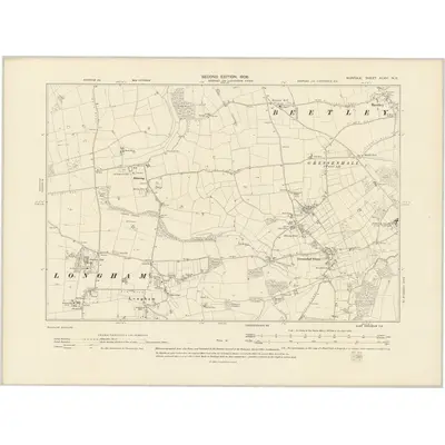 1904 Map of Norfolk XLVIII.NE, 1906 Print