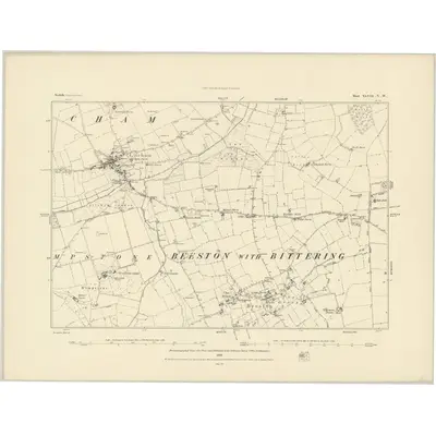 1882 Map of Norfolk XLVIII.NW, 1883 Print