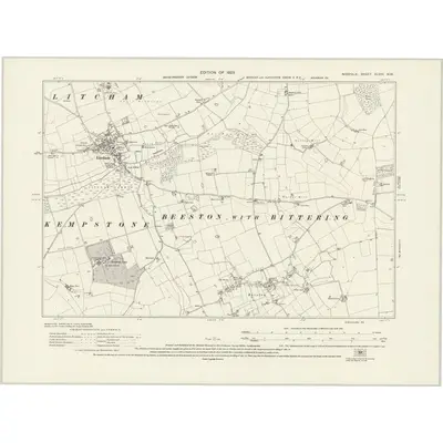1926 Map of Norfolk XLVIII.NW, 1929 Print