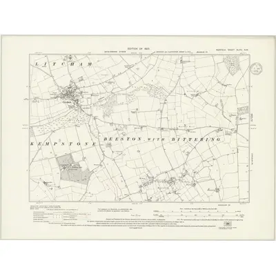 1926 Map of Norfolk XLVIII.NW, 1936 Print