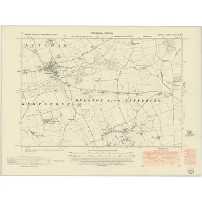 1950 Map of Norfolk XLVIII.NW, 1951 Print