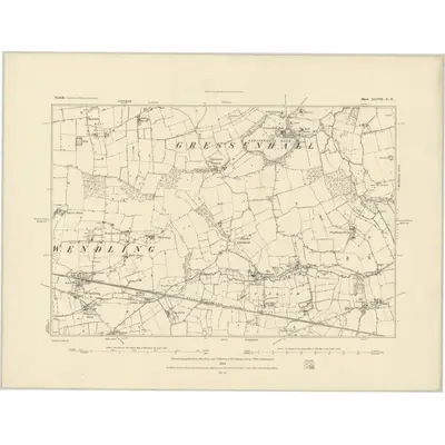 1882 Map of Norfolk XLVIII.SE, 1883 Print
