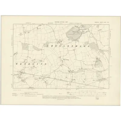 1904 Map of Norfolk XLVIII.SE, 1907 Print