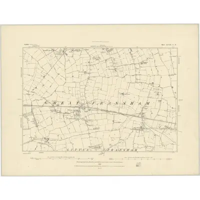 1882 Map of Norfolk XLVIII.SW, 1883 Print