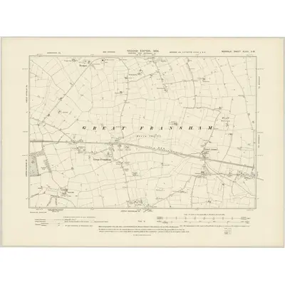 1904 Map of Norfolk XLVIII.SW, 1906 Print