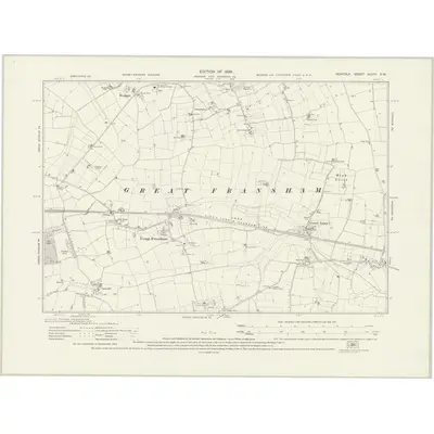 1926 Map of Norfolk XLVIII.SW, 1929 Print