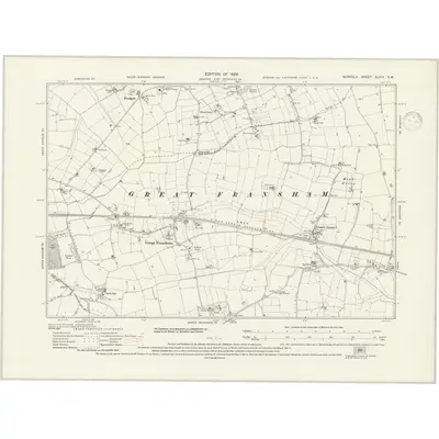 1926 Map of Norfolk XLVIII.SW, 1938 Print