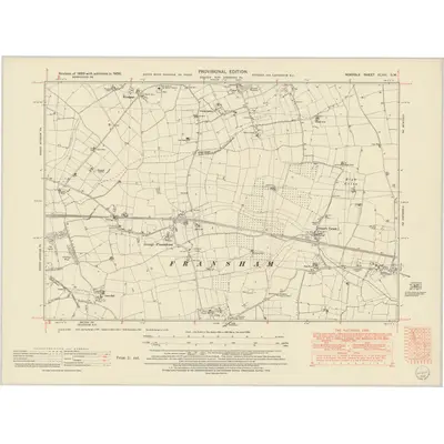 1950 Map of Norfolk XLVIII.SW, 1952 Print