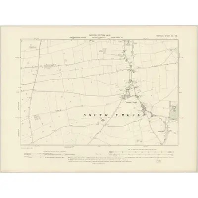 1904 Map of Norfolk XV.NE, 1906 Print