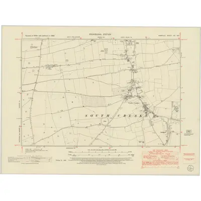 1950 Map of Norfolk XV.NE, 1952 Print