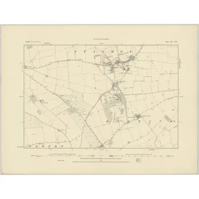 1885 Map of Norfolk XV.NW, 1886 Print