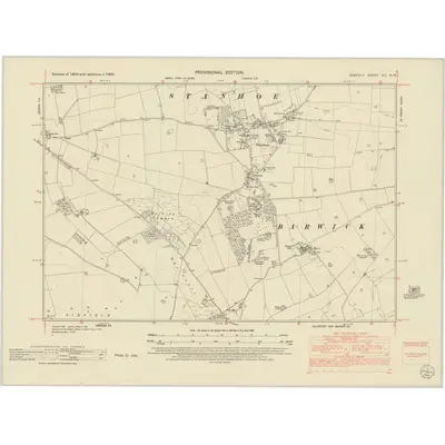 1950 Map of Norfolk XV.NW, 1952 Print