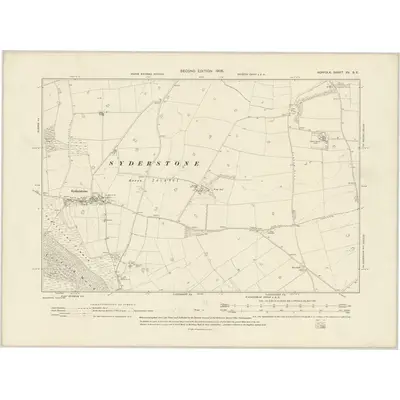 1904 Map of Norfolk XV.SE, 1906 Print