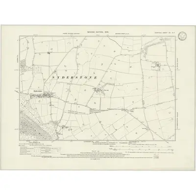 1904 Map of Norfolk XV.SE, 1933 Print