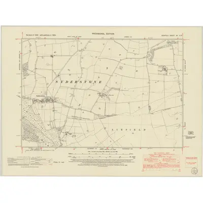1950 Map of Norfolk XV.SE, 1952 Print