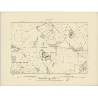 1885 Map of Norfolk XV.SW, 1886 Print