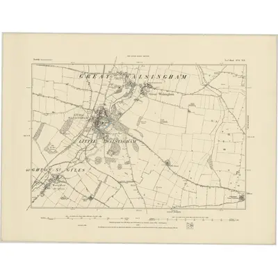 1885 Map of Norfolk XVI.NE, 1886 Print