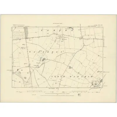 1885 Map of Norfolk XVI.NW, 1886 Print