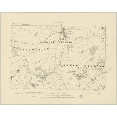 1885 Map of Norfolk XVI.SE, 1886 Print