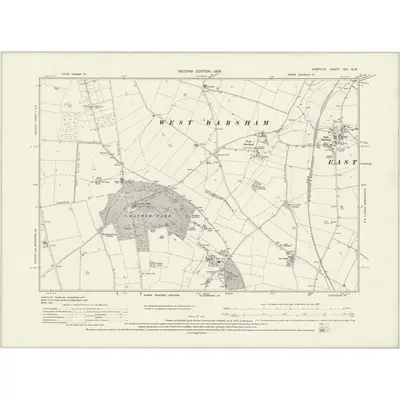1904 Map of Norfolk XVI.SW, 1932 Print