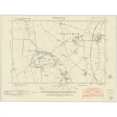 1950 Map of Norfolk XVI.SW, 1952 Print