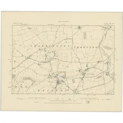 1885 Map of Norfolk XVII.NE, 1886 Print
