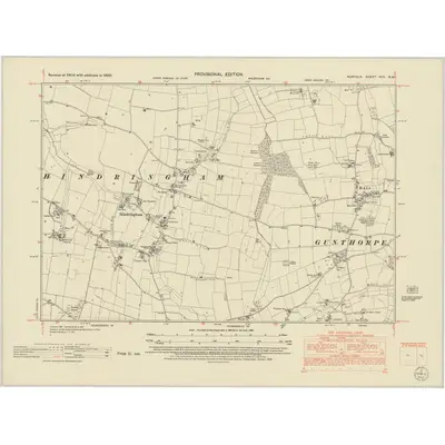 1950 Map of Norfolk XVII.NW, 1952 Print