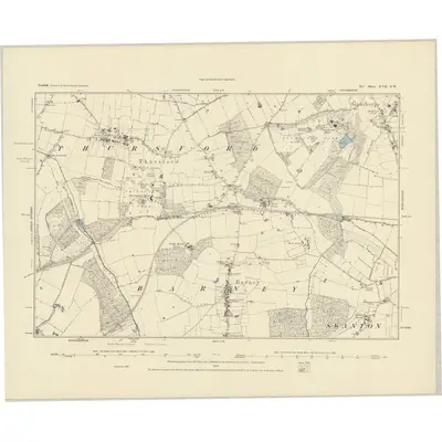1885 Map of Norfolk XVII.SW, 1886 Print
