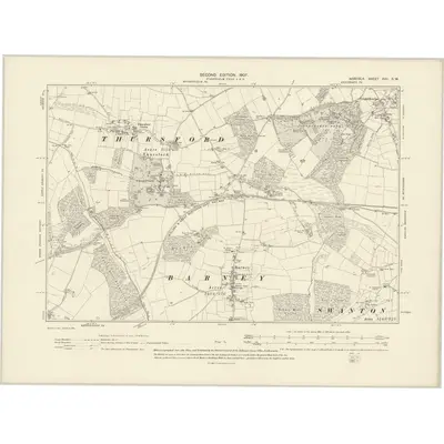 1904 Map of Norfolk XVII.SW, 1907 Print
