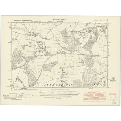 1950 Map of Norfolk XVII.SW, 1952 Print