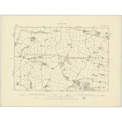 1885 Map of Norfolk XVIII.NE, 1886 Print