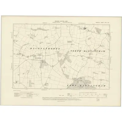 1904 Map of Norfolk XVIII.NE, 1907 Print