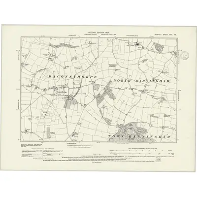 1904 Map of Norfolk XVIII.NE, 1936 Print