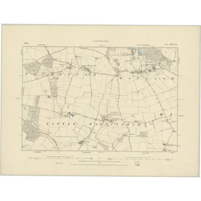 1885 Map of Norfolk XVIII.SE, 1886 Print