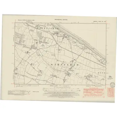 1946 Map of Norfolk XX.NW, 1951 Print