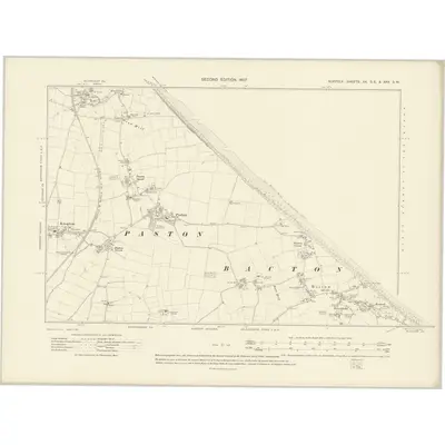 1905 Map of Norfolk XX.SE & XXA.SW, 1907 Print