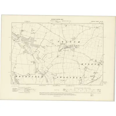 1905 Map of Norfolk XX.SW, 1907 Print