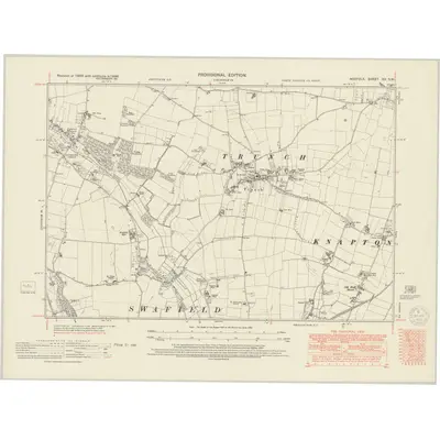 1946 Map of Norfolk XX.SW, 1950 Print