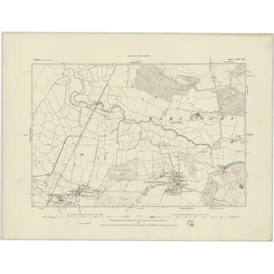 1883 Map of Norfolk XXII.SE, 1884 Print