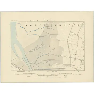 1884 Map of Norfolk XXII.SW, 1885 Print