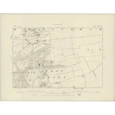 1883 Map of Norfolk XXIII.NW, 1884 Print