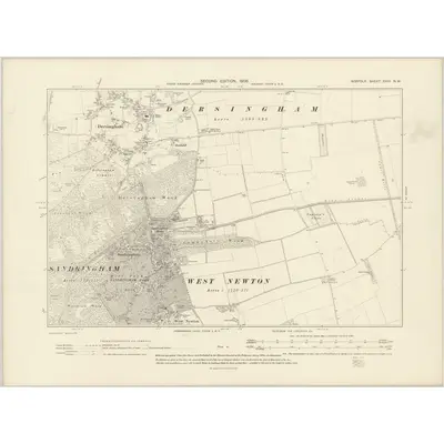 1904 Map of Norfolk XXIII.NW, 1906 Print